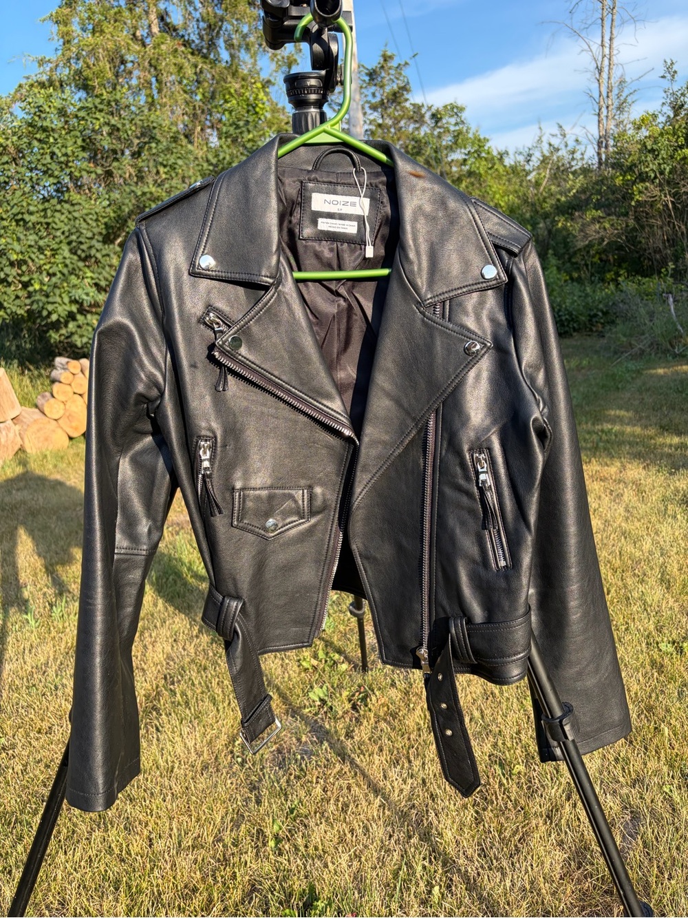 Noize Black Vegan Leather - Moto jacket